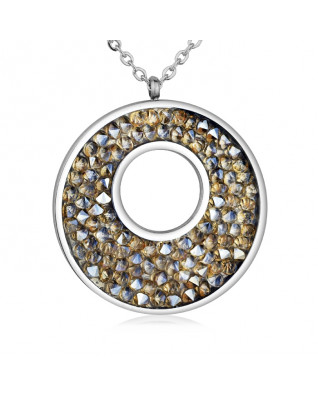 Oceľový náhrdelník s kryštálmi Crystals from Swarovski®, GOLDEN SHADOW