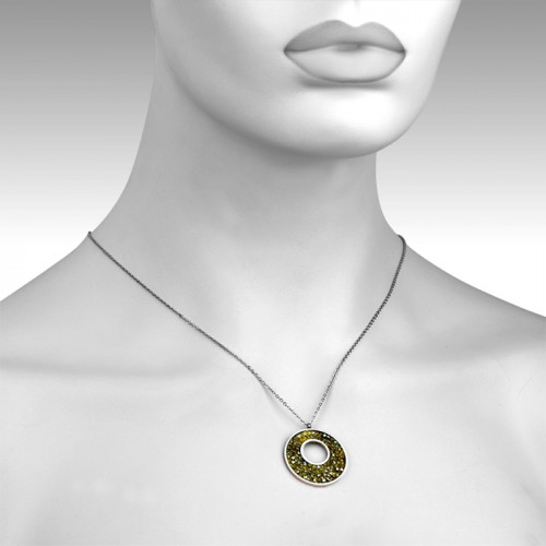 Oceľový náhrdelník s kryštálmi Crystals from Swarovski®, GOLDEN SHADOW