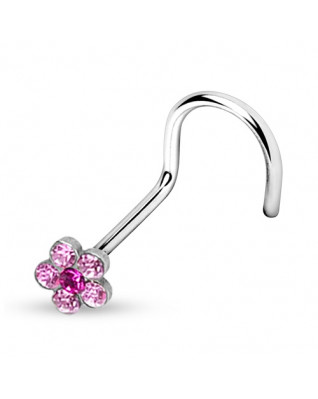 Zahnutý piercing do nosa - kvietka