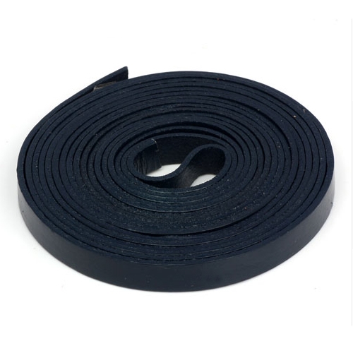 Kožená šnúrka plochá tmavo modrá, šírka 10 mm