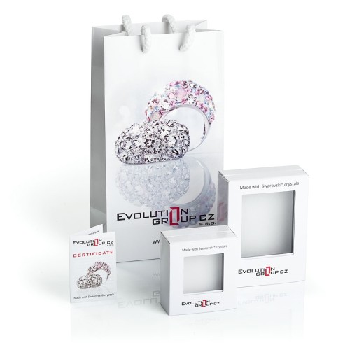 Strieborné náušnice s kryštálmi Crystals from Swarovski®, Sakura
