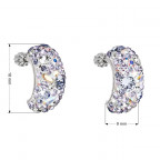 Strieborné skrutkovacie náušnice s kryštálmi Crystals from Swarovski® Violet