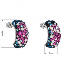 Strieborné skrutkovacie náušnice s kryštálmi Crystals from Swarovski®, Galaxy