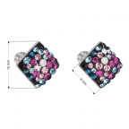 Strieborné skrutkovacie náušnice s kryštálmi Crystals from Swarovski®, Galaxy