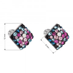 Strieborné skrutkovacie náušnice s kryštálmi Crystals from Swarovski®, Galaxy