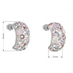 Strieborné skrutkovacie náušnice s kryštálmi Crystals from Swarovski®, Magic Rose