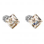 Strieborné náušnice Crystals from Swarovski® Brown