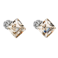 Strieborné náušnice Crystals from Swarovski® Brown