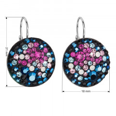 Strieborné náušnice s kryštálmi Crystals from Swarovski® Galaxy