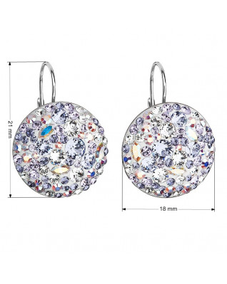 Strieborné náušnice s kryštálmi Crystals from Swarovski® Violet