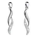 Strieborné náušnice visiace s kryštálmi Crystals from Swarovski®