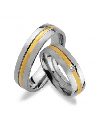 Dámsky snubný oceľový prsteň šírka 5 mm, vel. 51