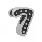 Navliekací oceľový prívesok korálku - číslice 7