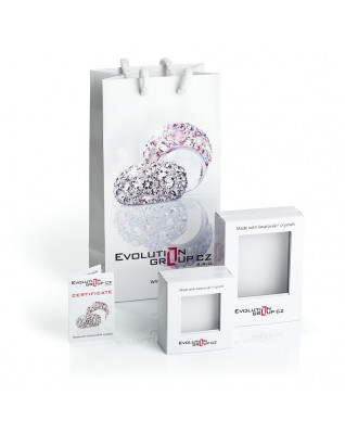 Strieborné náušnice s perlou Crystals from Swarovski® Grey