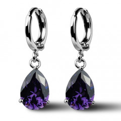 Náušnice NUBIS Carmen s fialovými zirkónmi