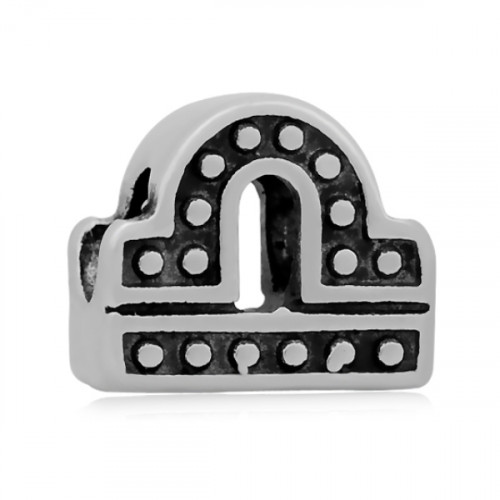 Navliekací oceľový prívesok korálik - znamenie váhy