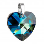 Strieborný prívesok srdca Crystals from Swarovski® Bermuda Blue