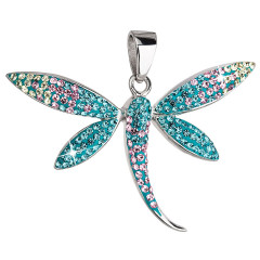 Strieborný prívesok vážka kryštály Crystals from Swarovski®