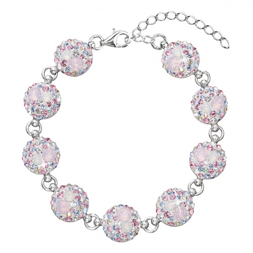 Strieborný náramok s kryštálmi Crystals from Swarovski®, Magic Rose