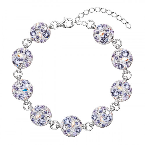 Strieborný náramok s kryštálmi Crystals from Swarovski®, Violet
