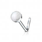 Zahnutý piercing do nosa - ruženín