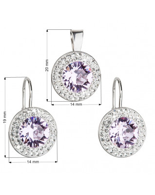 Súprava náušníc a prívesku s kameňmi Crystals from Swarovski® Violet
