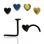 Zahnutý piercing do nosa - srdiečko