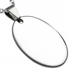 Oceľový prívesok - doštička ovál 25 x 35 mm