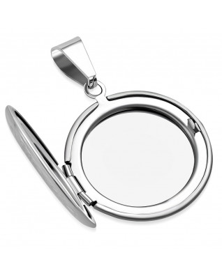 Oceľový prívesok - okrúhly medailón otvárací