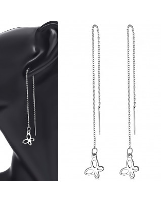 Prevliekacie oceľové náušnice s motýlikmi