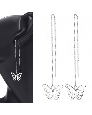Prevliekacie oceľové náušnice s motýlikmi
