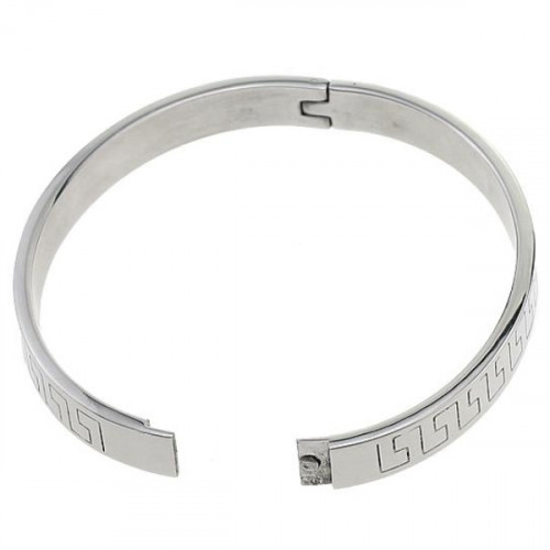 Oceľový náramok kruh so gréckym vzorom