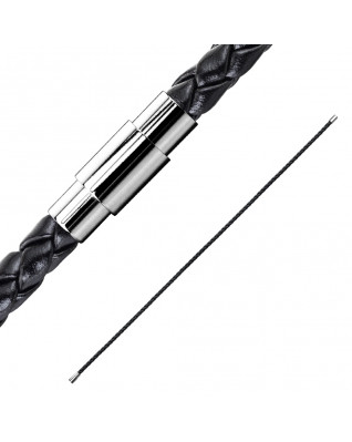 Dvojitý náramok prepletaný čierny, dĺžka 21,5 cm