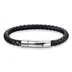 Náramok prepletaný čierny, dĺžka 19 cm