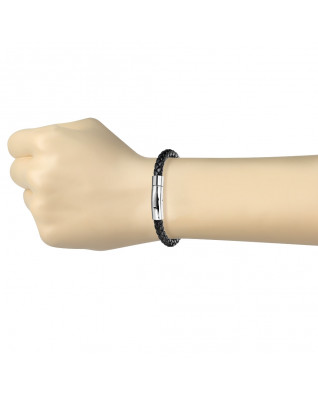 Náramok prepletaný čierny, dĺžka 20,5 cm