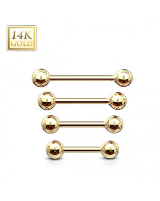 Zlatý piercing činka, tyčka 1,2 mm - Au 585/1000