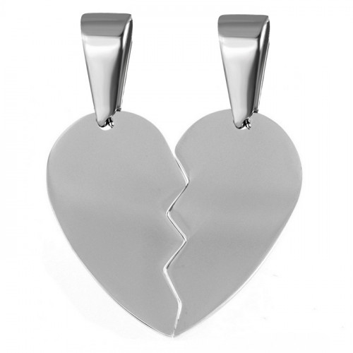 Oceľové prívesky partnerské - srdiečka