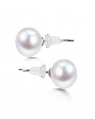 Strieborné náušnice - prírodné perly 7,5 mm