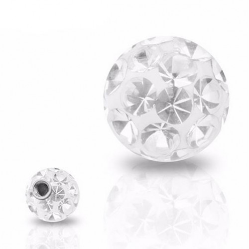 Náhradná gulička s kryštálmi Swarovski®, 8 mm, závit 1,6 mm