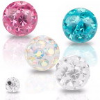 Náhradná gulička s kryštálmi Swarovski®, 10 mm, závit 1,6 mm