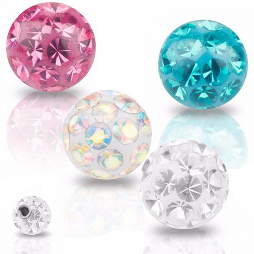 Náhradná gulička s kryštálmi Swarovski®, 10 mm, závit 1,6 mm