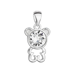 Strieborný prívesok medvedík s kameňom Crystals from Swarovski®