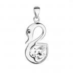 Strieborný prívesok labuť s kameňom Crystals from Swarovski®
