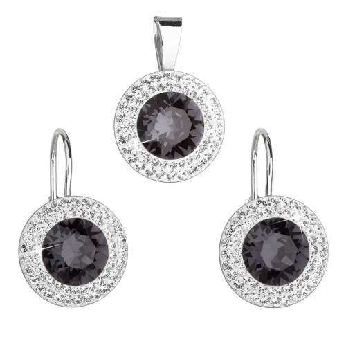 Strieborná súprava šperkov Crystals from Swarovski® Grey