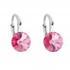 Strieborné náušnice s Crystals from Swarovski® Rose