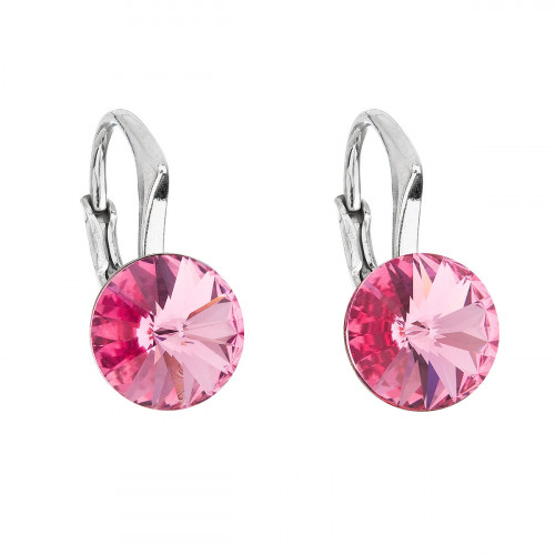 Strieborné náušnice s Crystals from Swarovski® Rose