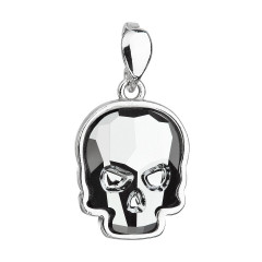 Strieborný prívesok lebka s kameňom Crystals from Swarovski® Light Chrome