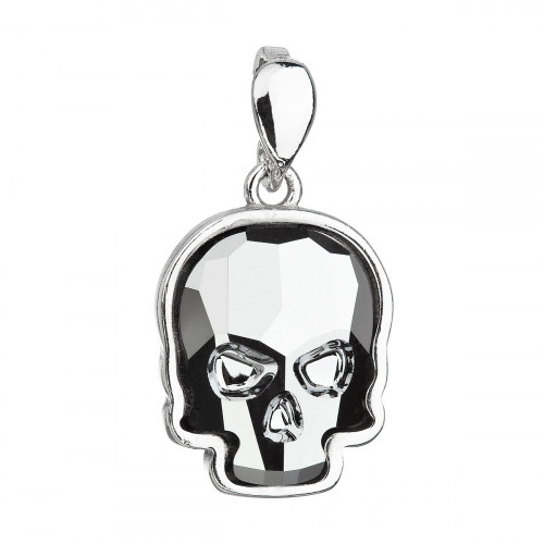Strieborný prívesok lebka s kameňom Crystals from Swarovski® Light Chrome