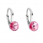 Strieborné náušnice s Crystals from Swarovski® Rose