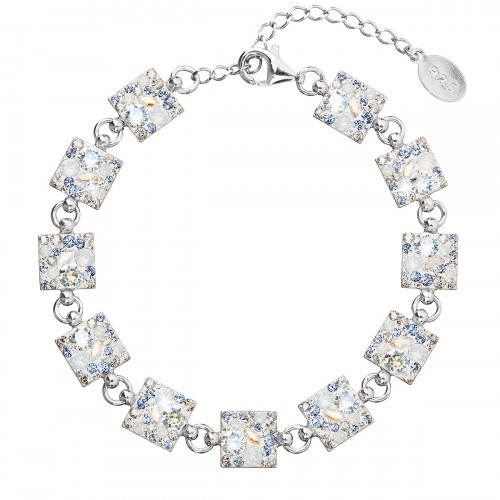 Strieborný náramok s kryštálmi Crystals from Swarovski® Light Sapphire